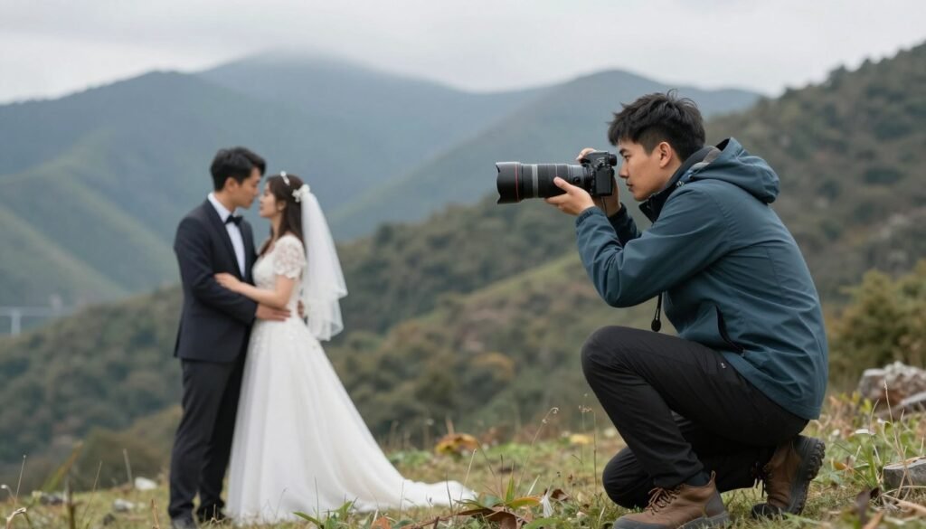 photographer capturing elopement photoshoot ideas in action