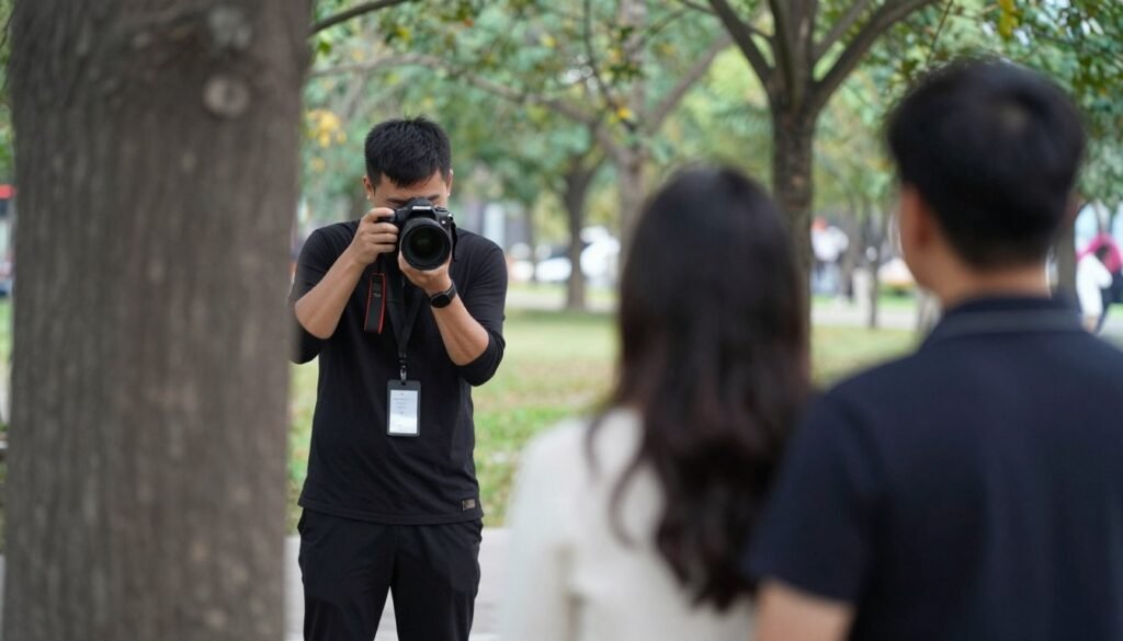 photographer discreetly capturing proposal moment