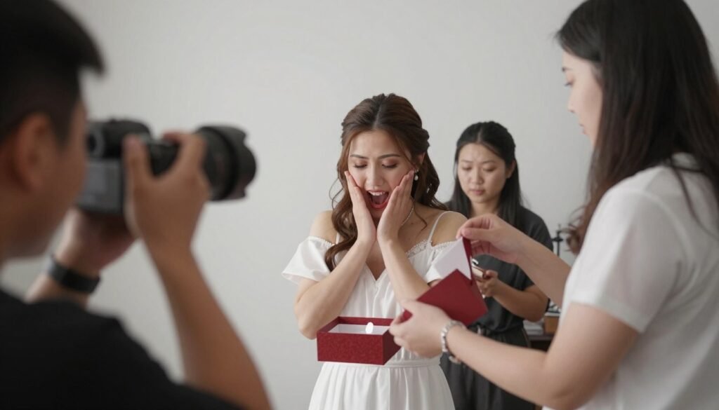 photographing bridesmaid proposal reaction