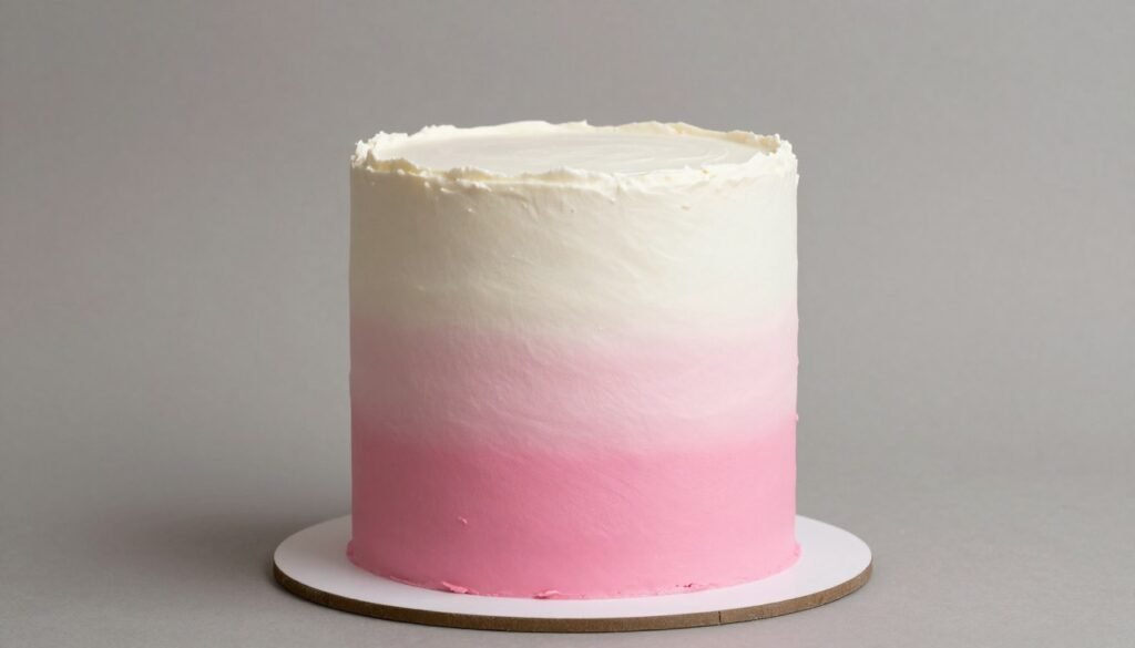 pink ombre cake with gradient frosting effect