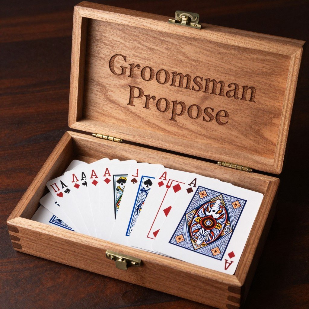 playing cards with personalized case groomsman gift