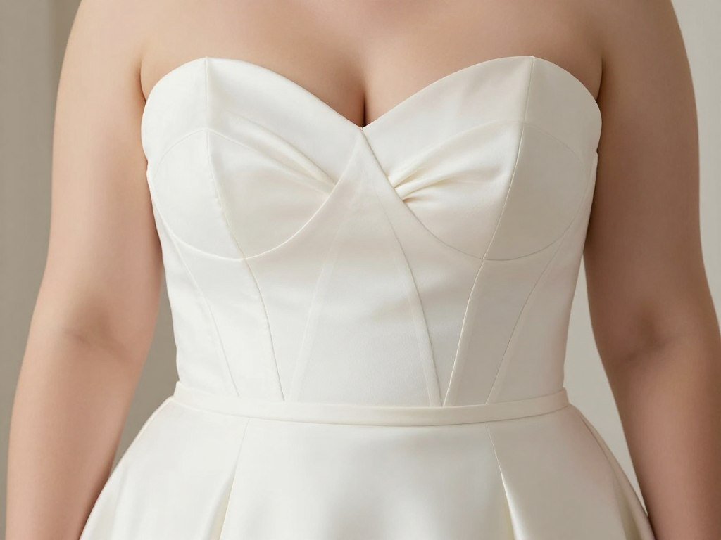 plus size wedding dress bodice detail with support