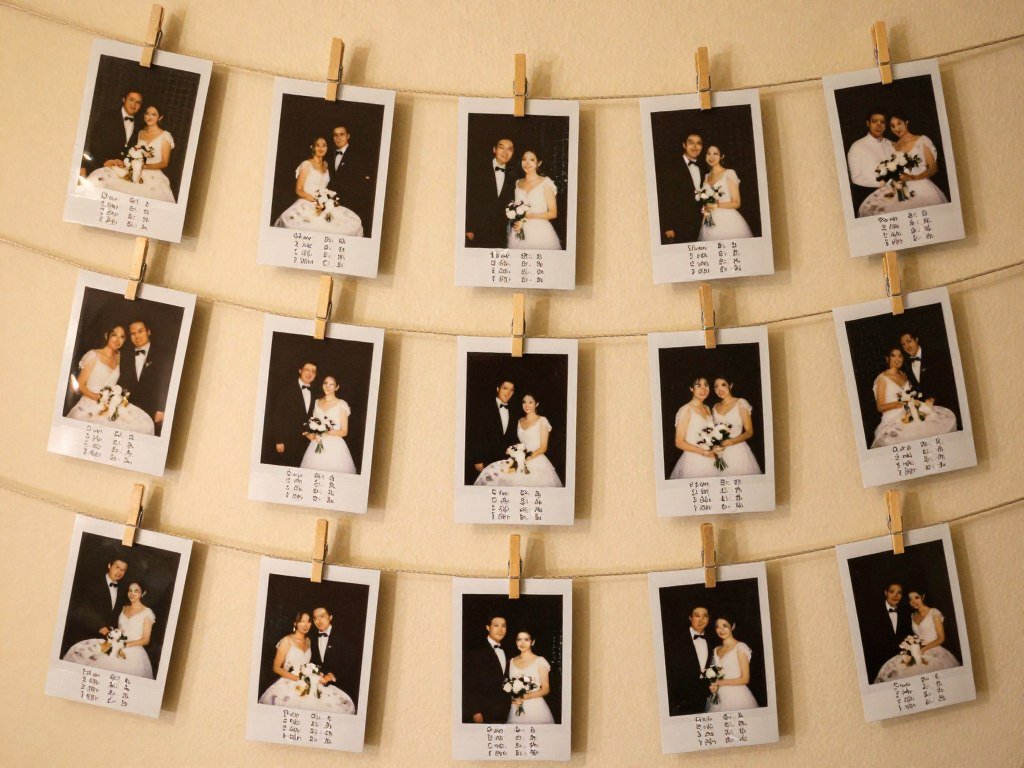 polaroid photos with guest names as seating cards polaroid photos with guest names as seating cards