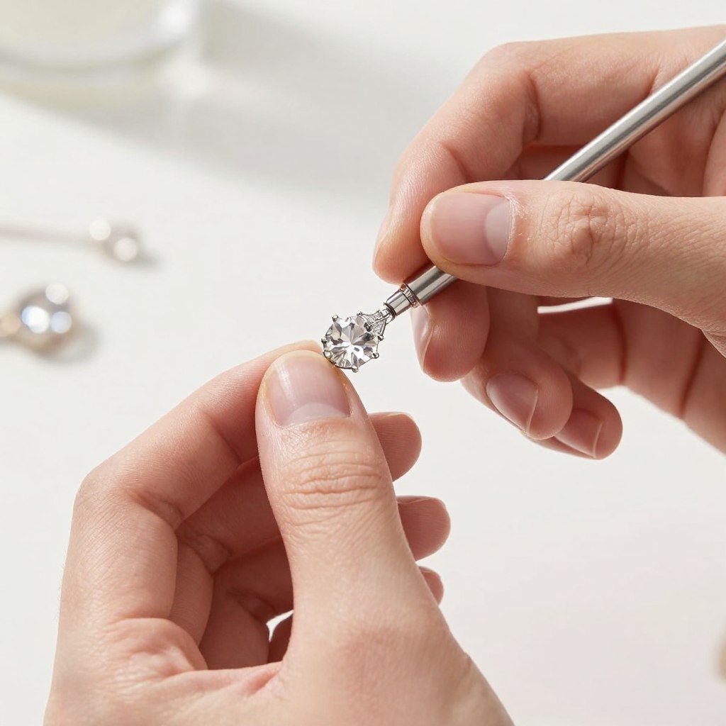 polishing crystal wedding jewelry