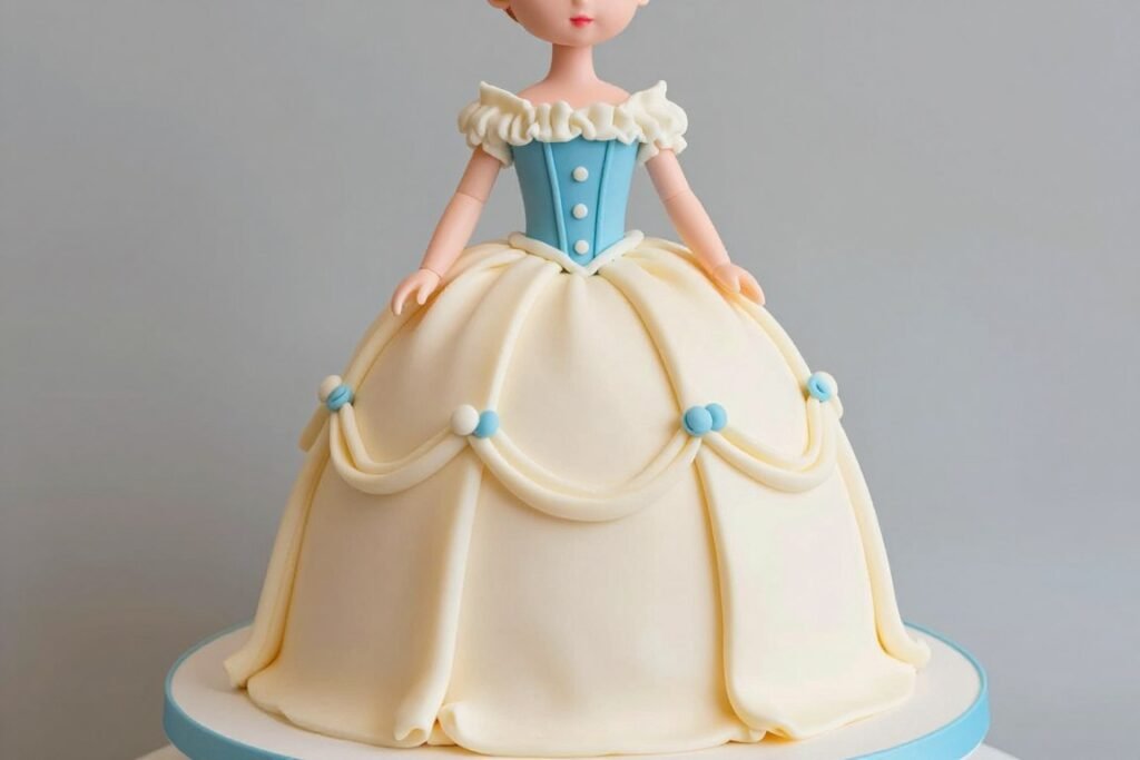 princess doll cake with fondant dress