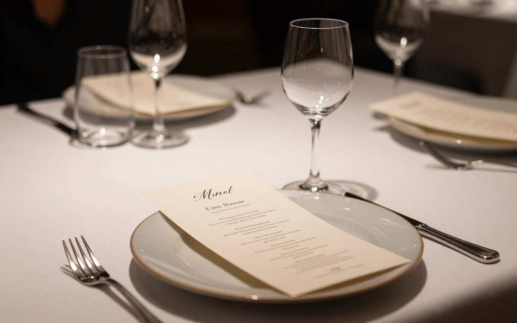printed menu cards at place settings