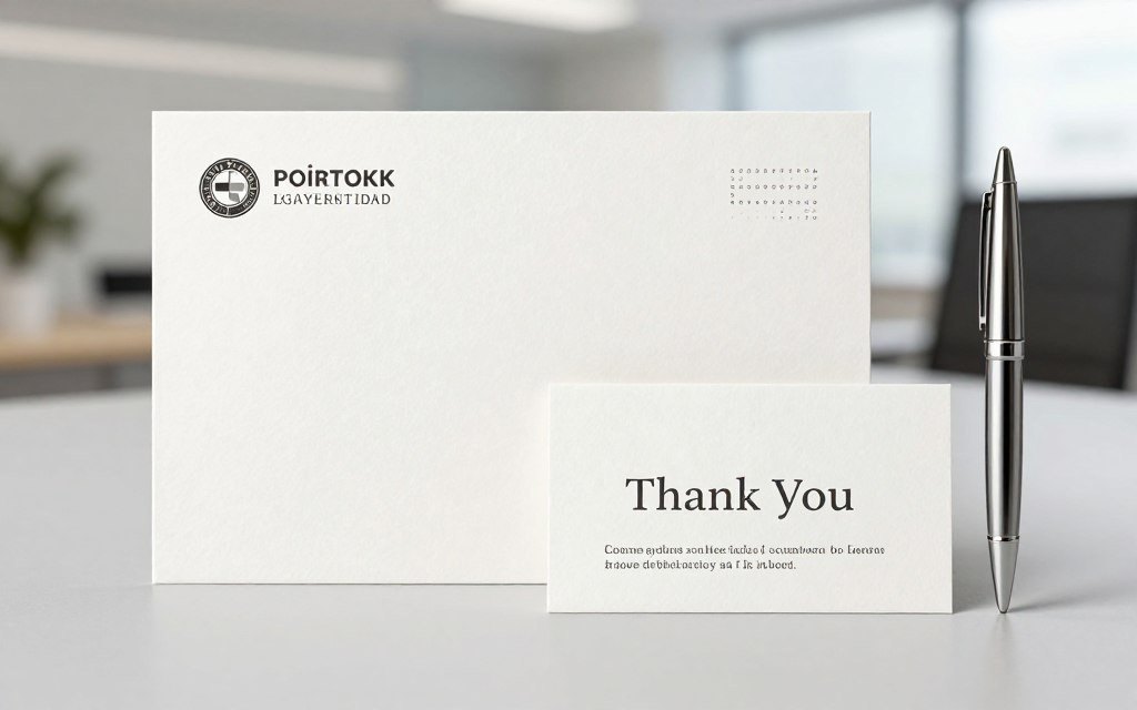 professional business thank you card with clean design and company branding