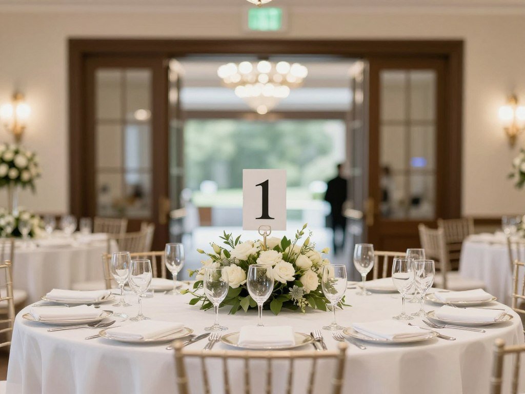 properly placed table number at optimal height