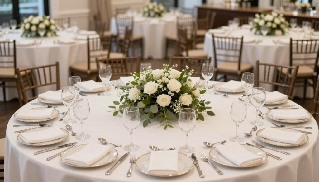 properly scaled wedding centerpiece on round table properly scaled wedding centerpiece on round table