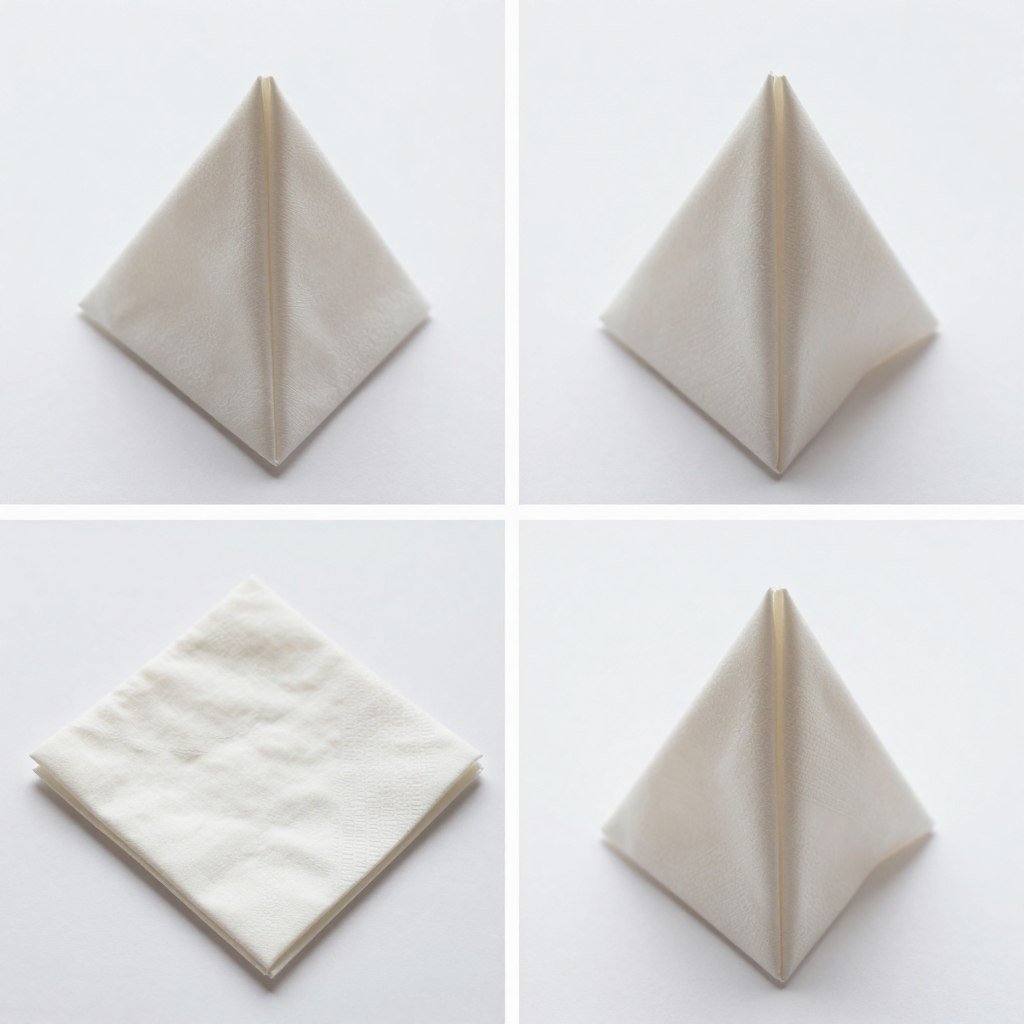 pyramid napkin fold tutorial
