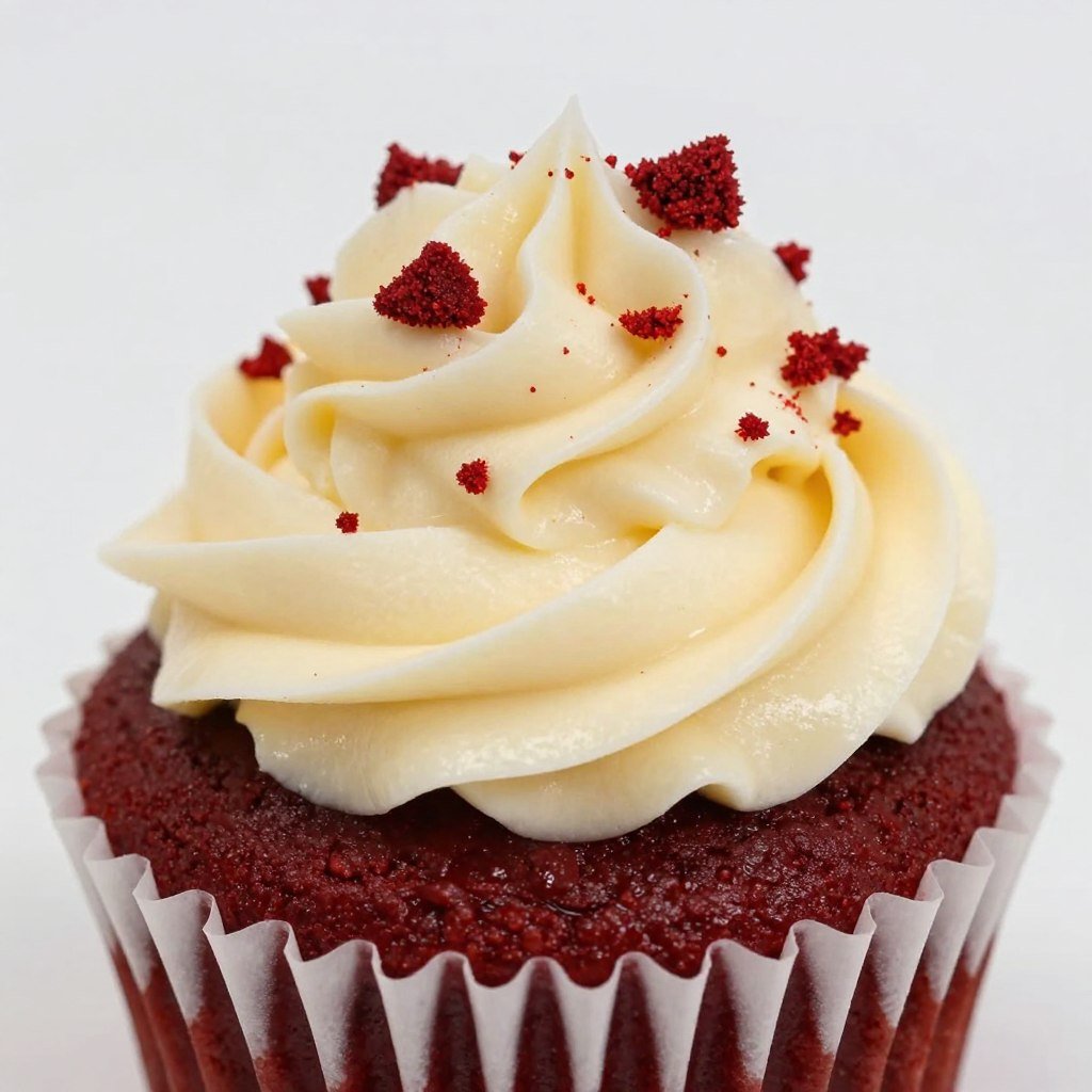 red velvet cupcake with cream cheese frosting