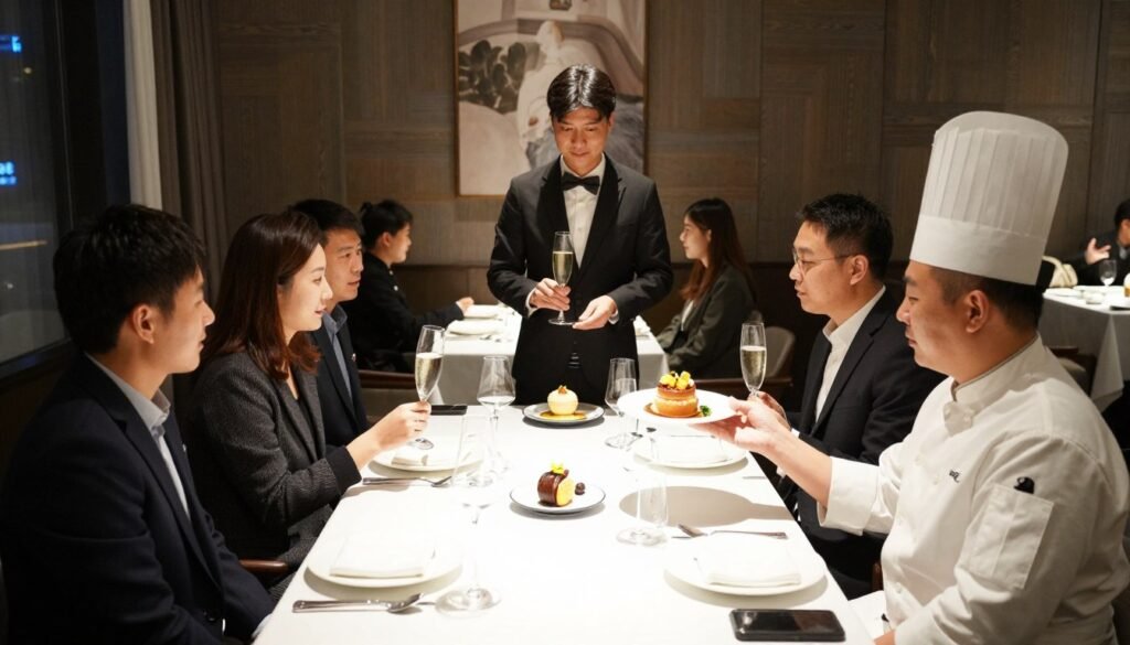 restaurant staff participating in proposal