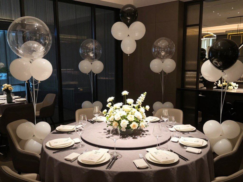 restaurant table decorated for bachelorette party