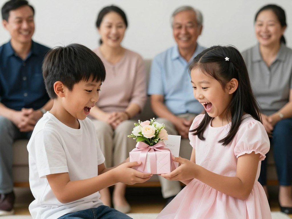 ring bearer and flower girl receiving proposals together