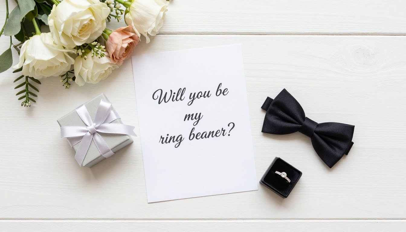 ring bearer proposal with personalized card and gift box
