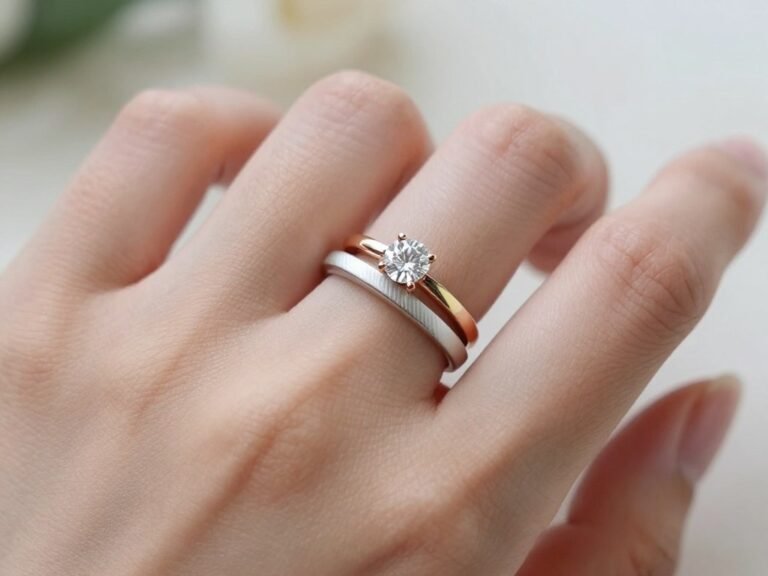 ring stacking ideas wedding bands with mixed metal combination