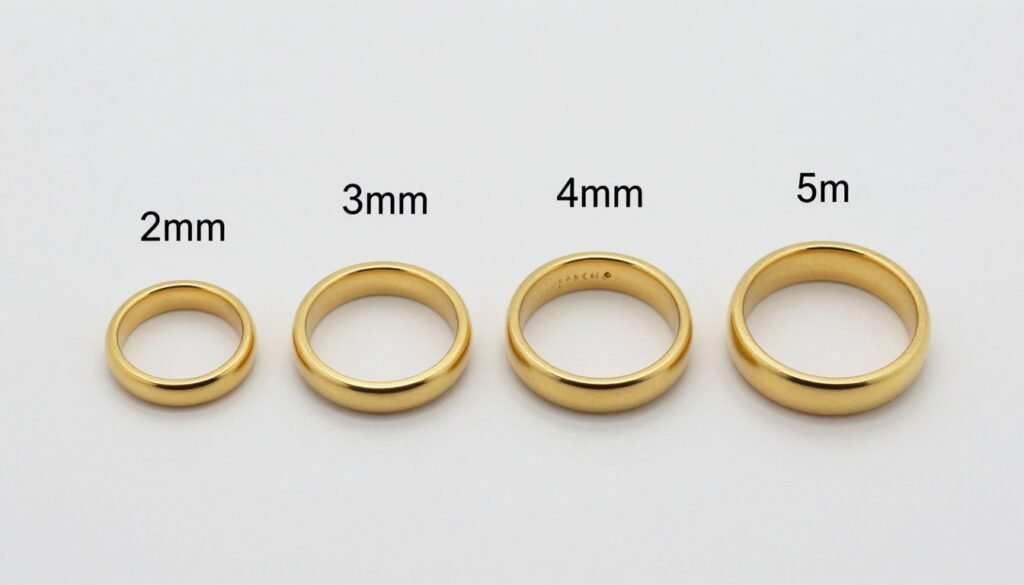 ring width comparison showing 2mm 3mm 4mm and 5mm bands ring width comparison showing 2mm 3mm 4mm and 5mm bands