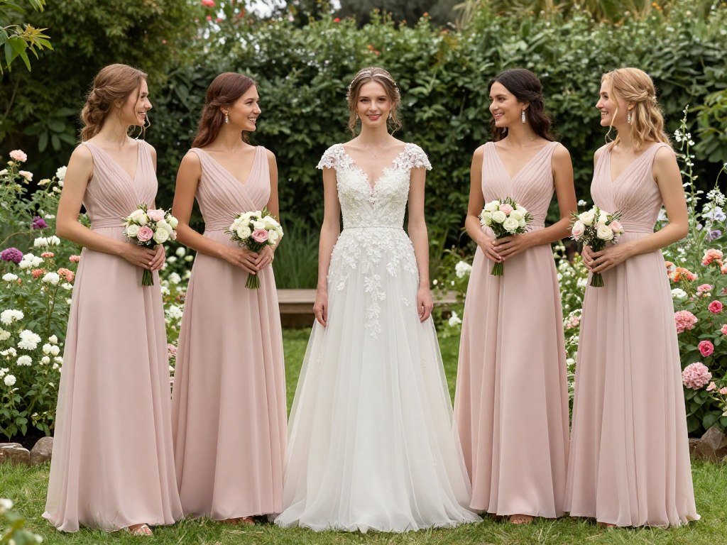 romantic bridesmaid dress for garden wedding setting
