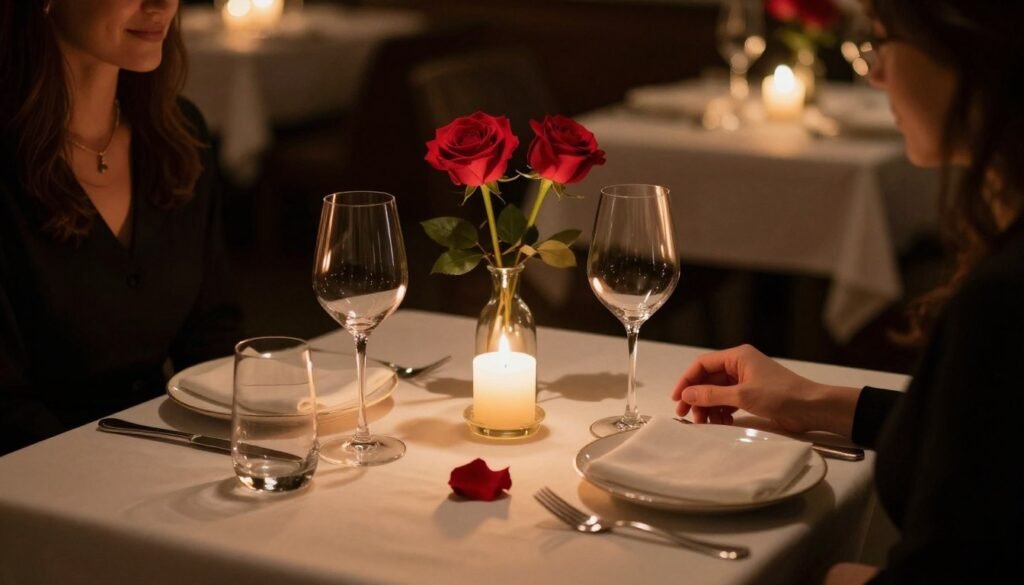 romantic candlelit dinner date for couples