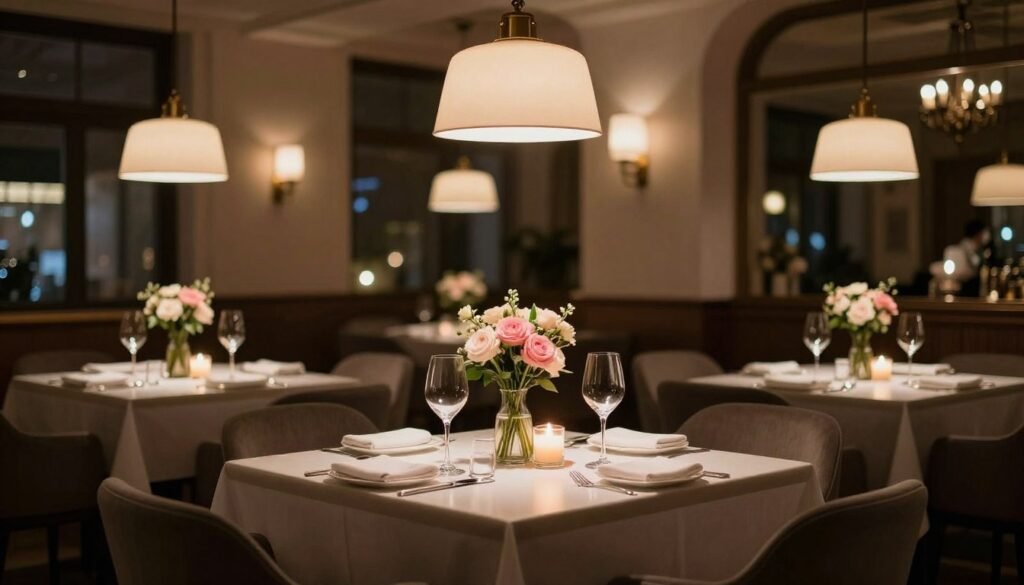 romantic restaurant proposal location with elegant ambiance