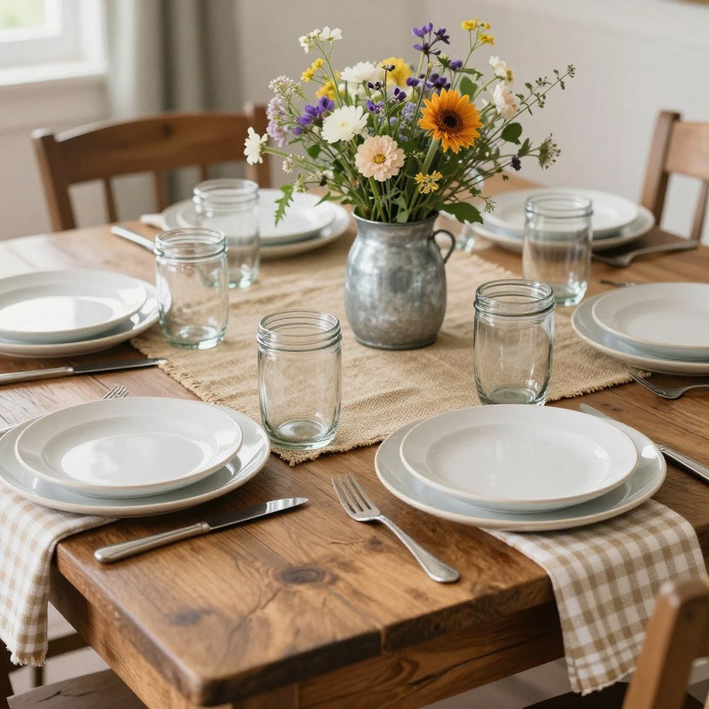 rustic farmhouse table setting