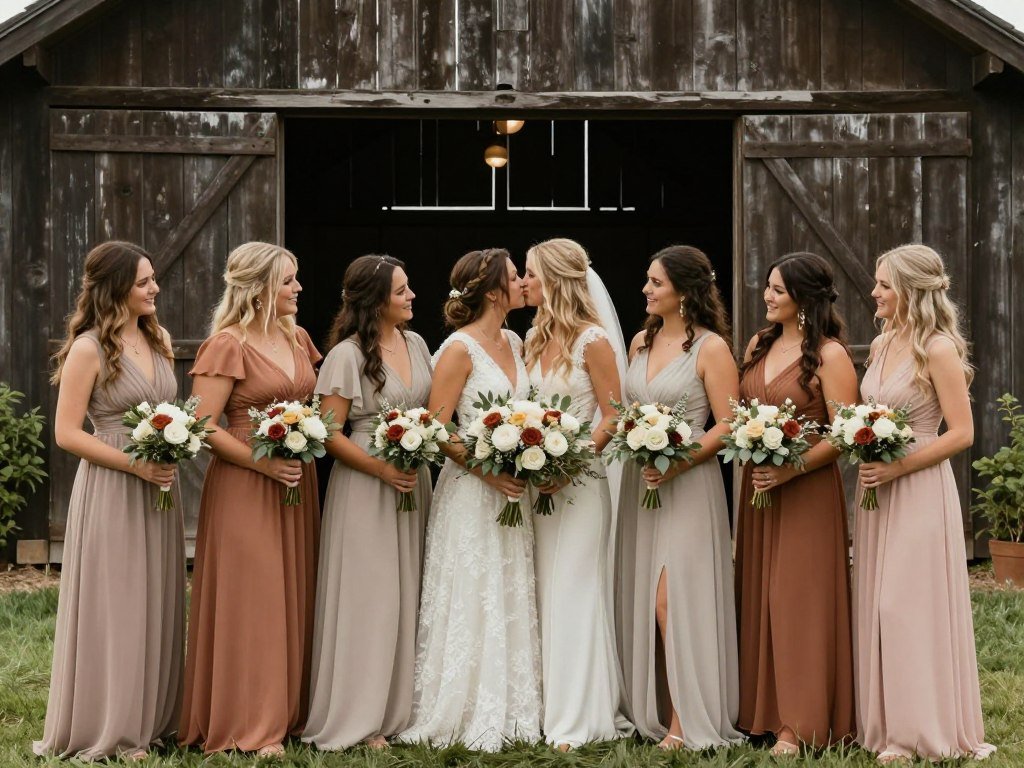 rustic wedding bridesmaid dresses earth tones