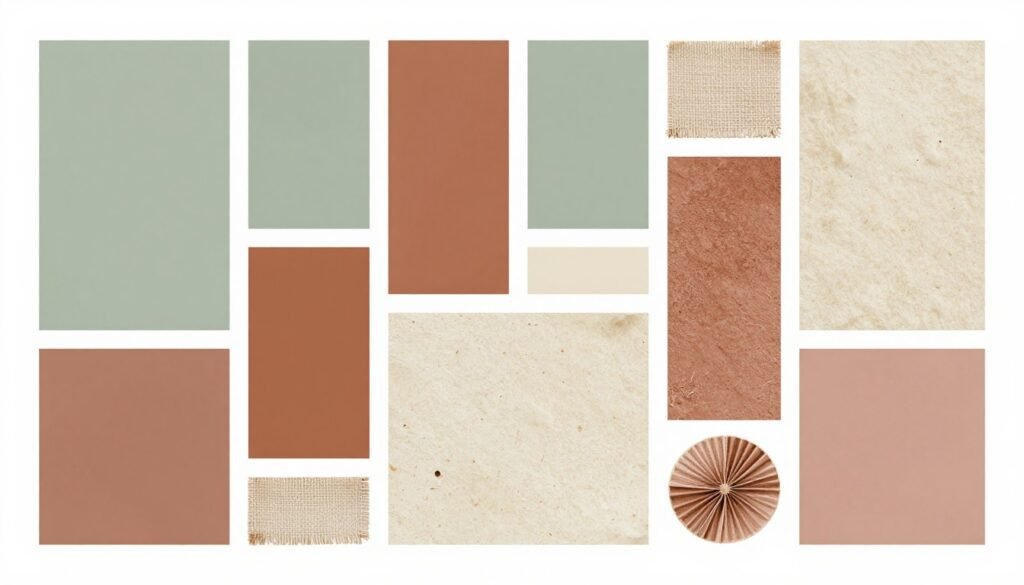 rustic wedding color palette with earth tones and natural colors