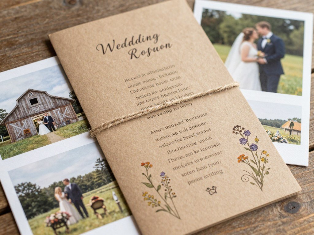 rustic wedding program with kraft paper and twine rustic wedding program with kraft paper and twine