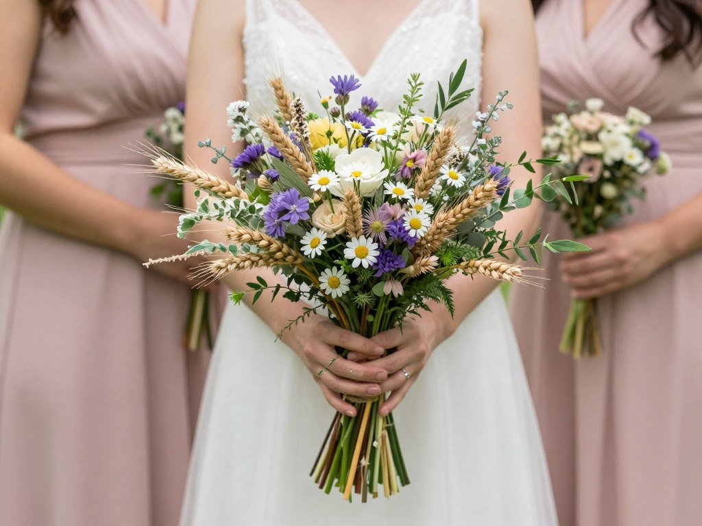 rustic wildflower bridesmaid bouquet with mixed blooms rustic wildflower bridesmaid bouquet with mixed blooms