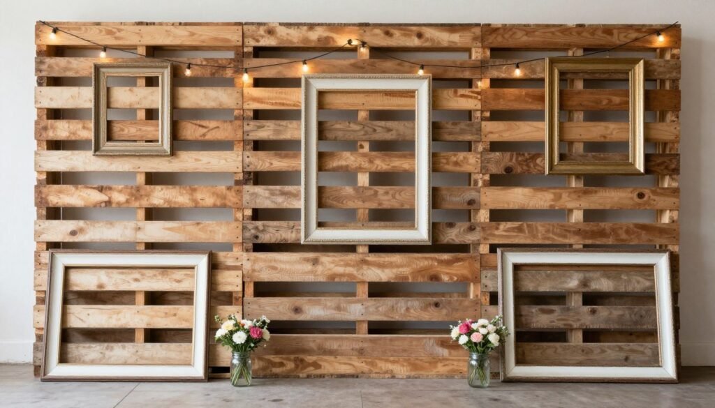 rustic wooden backdrop with vintage frames rustic wooden backdrop with vintage frames