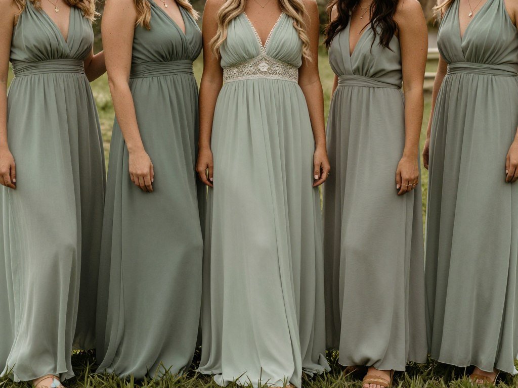 sage green bridesmaid dress bohemian style