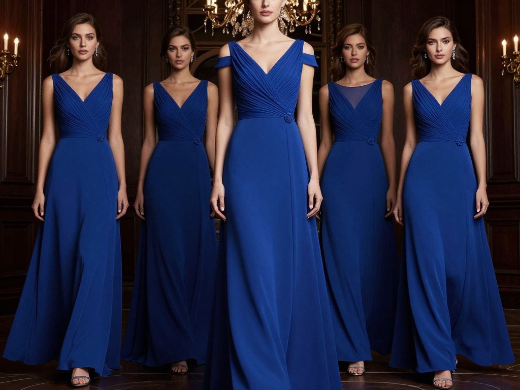 sapphire blue bridesmaid dresses wedding