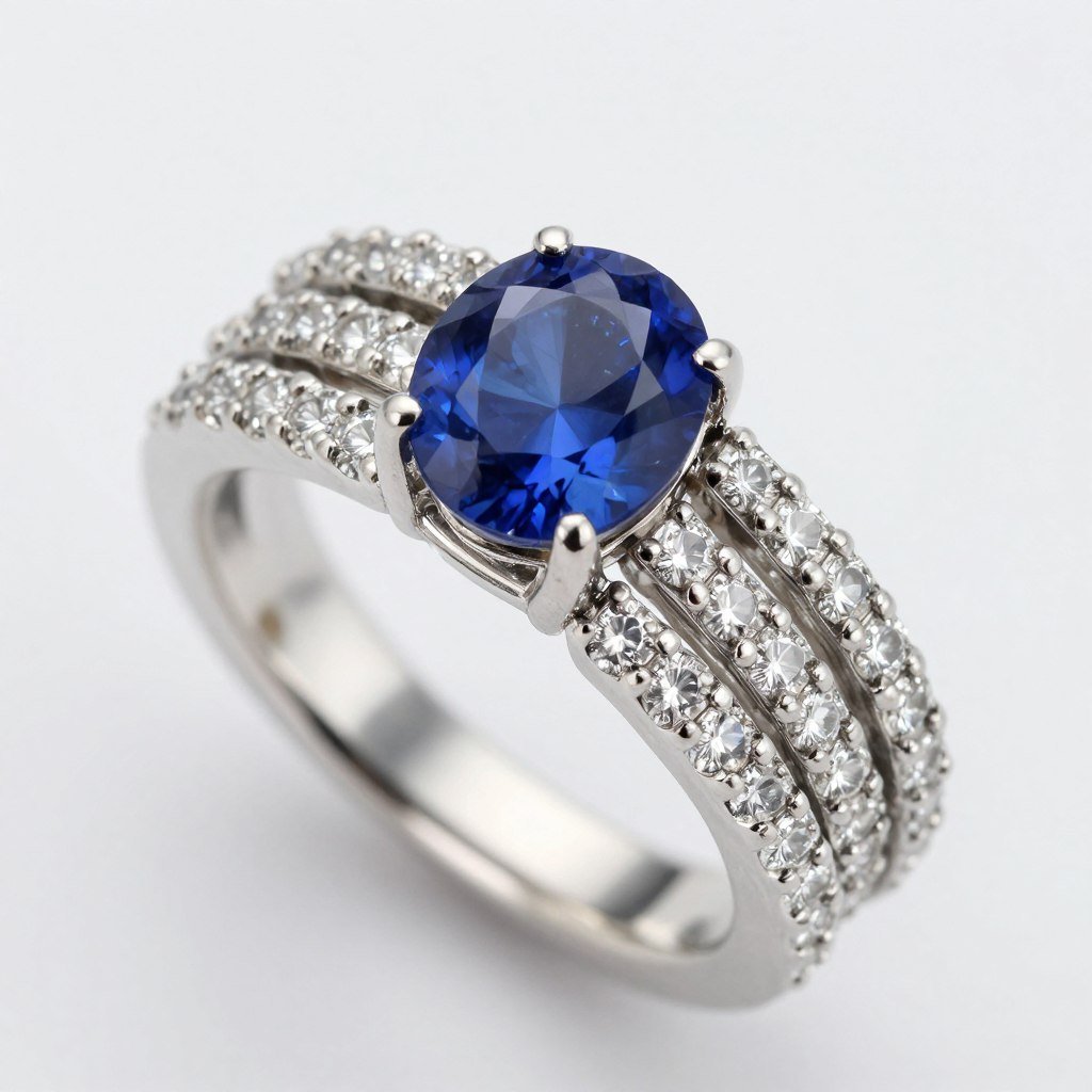 sapphire eternity band in ring stack