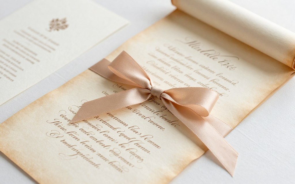 scroll wedding programs tied with silk ribbon scroll wedding programs tied with silk ribbon