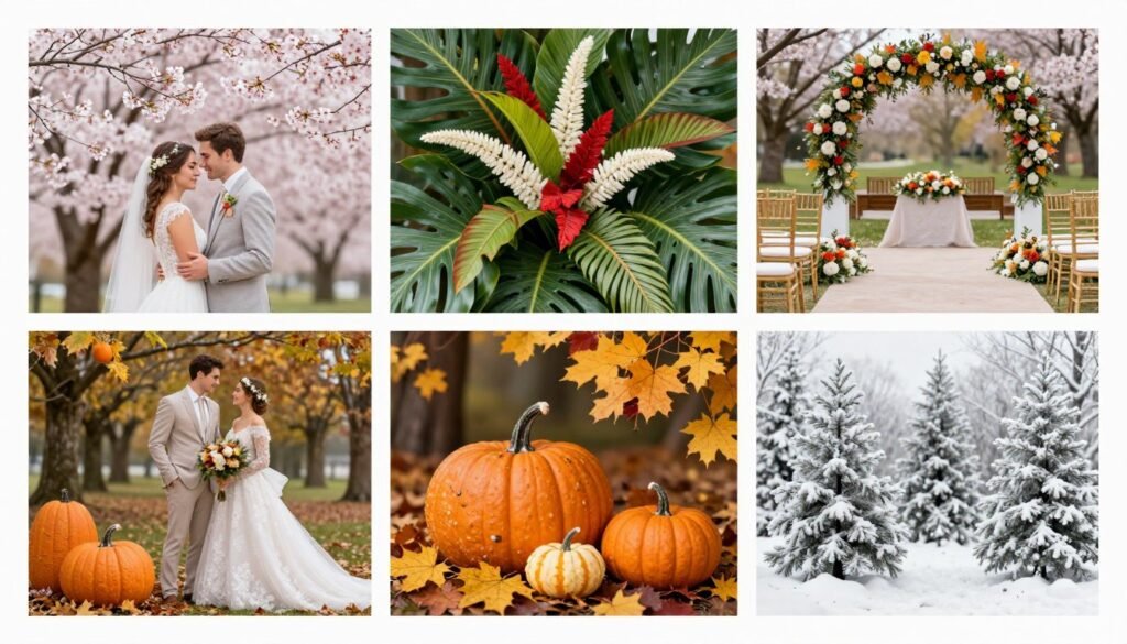 seasonal wedding decorations for different times of year