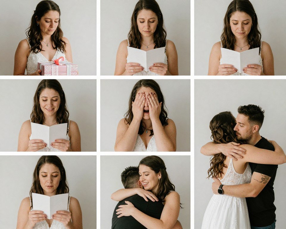 series of bridesmaid proposal reaction photos