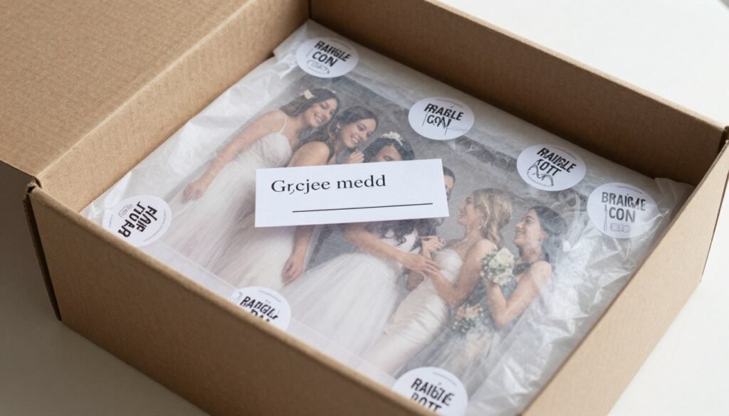 shipping box with bridesmaid proposal