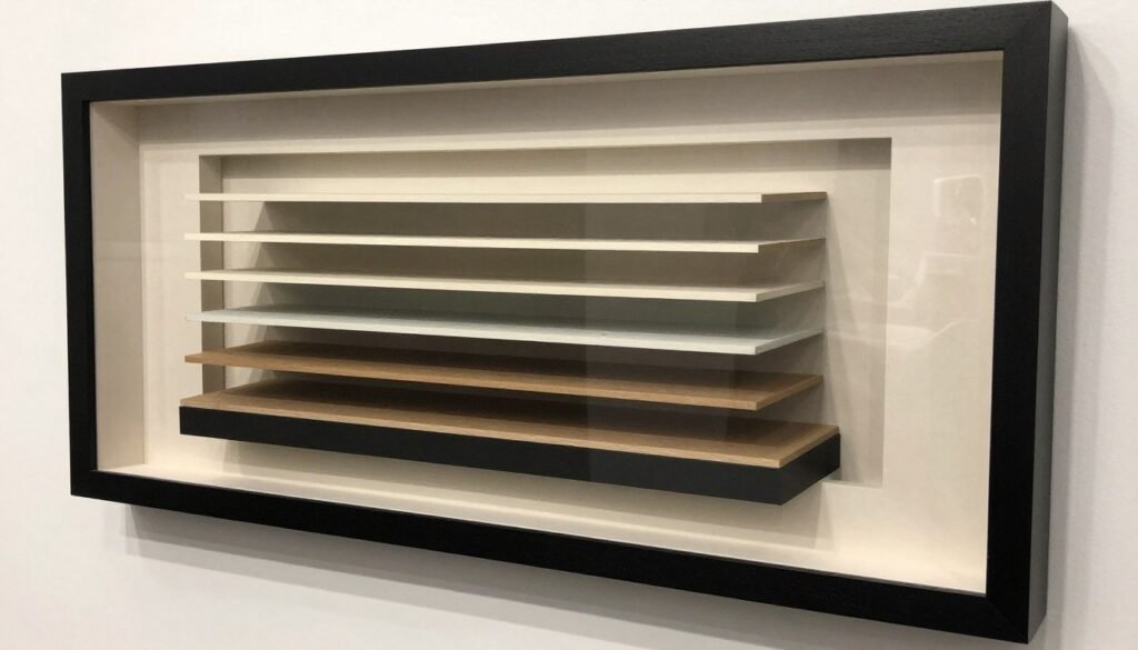 side view showing layered depth in wedding shadow box