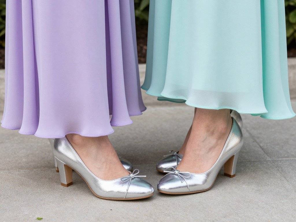 silver metallic shoes with cool pastel bridesmaid dresses silver metallic shoes with cool pastel bridesmaid dresses