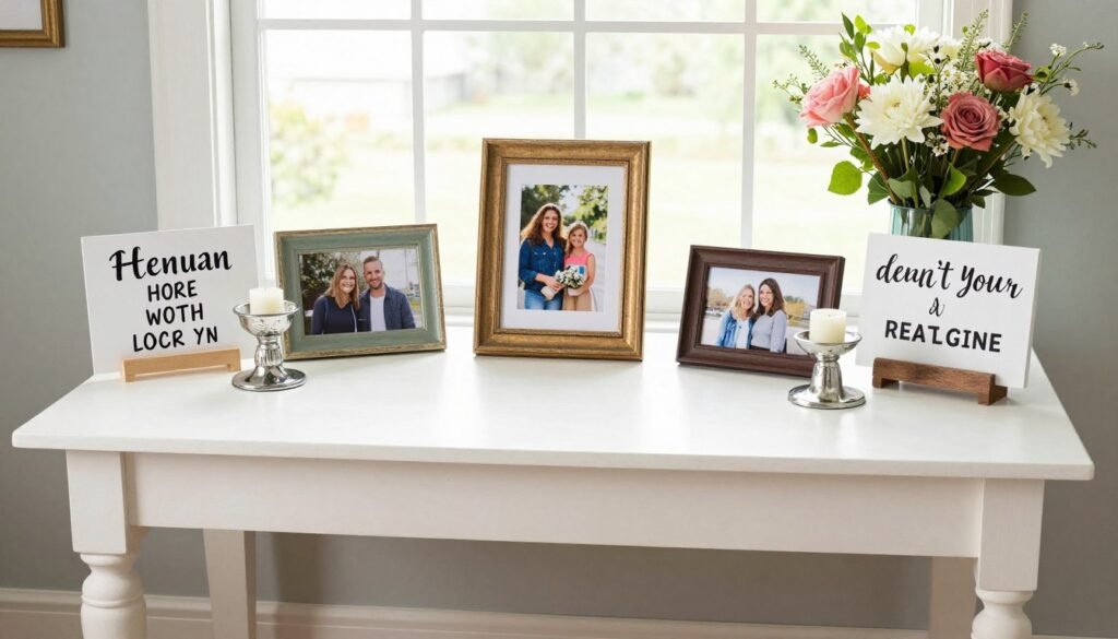 simple affordable memorial table with diy elements