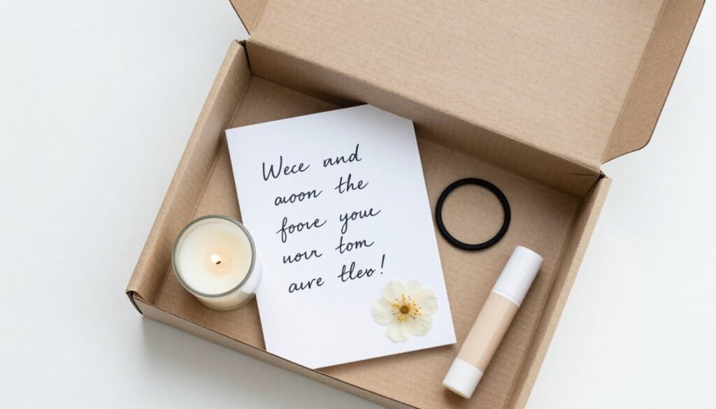 simple bridesmaid proposal box with curated items