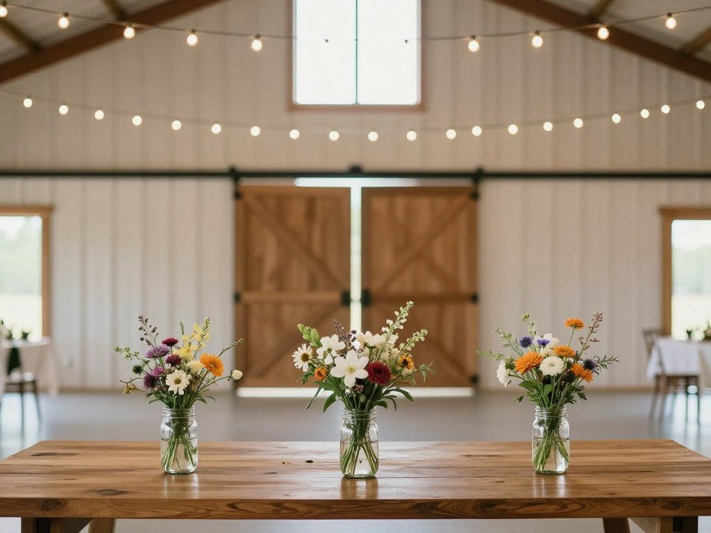 simple elegant barn wedding on budget
