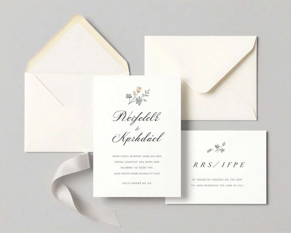 simple elegant wedding invitation suite