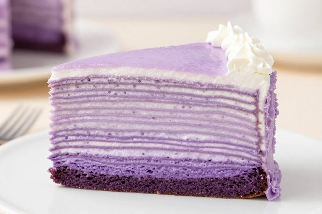 sliced ombre cake showing gradient colored layers inside