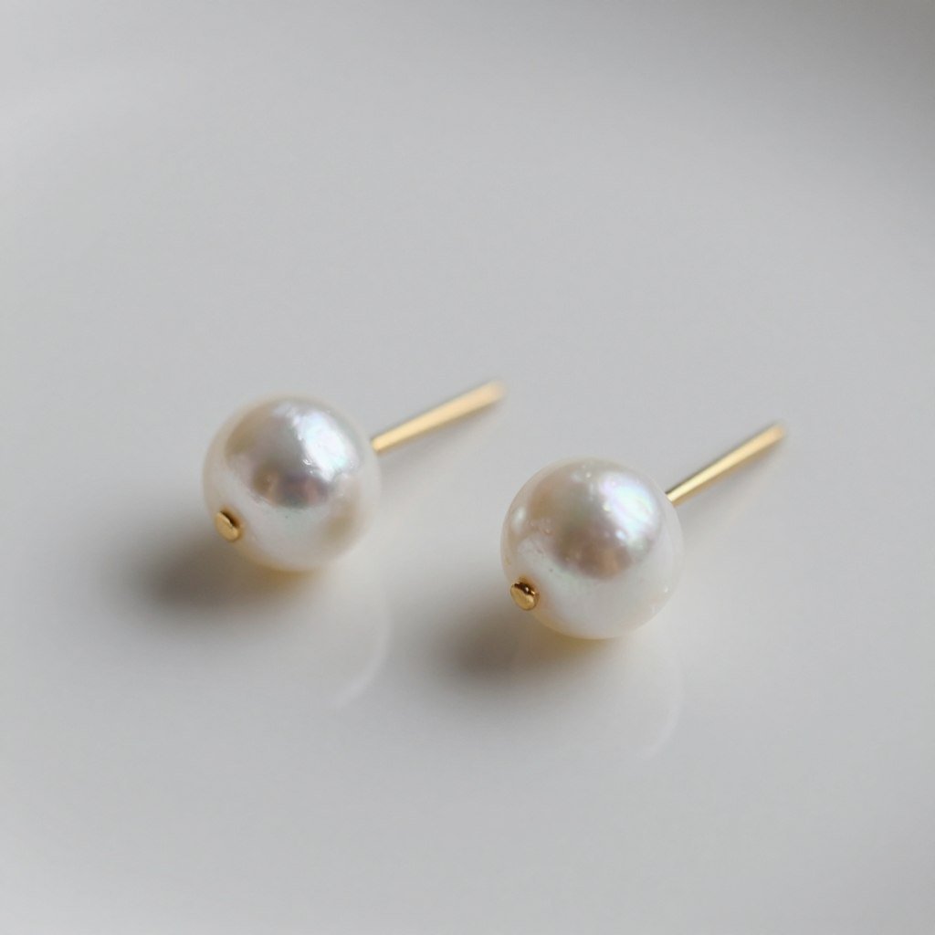 small pearl stud earrings for delicate bridal look
