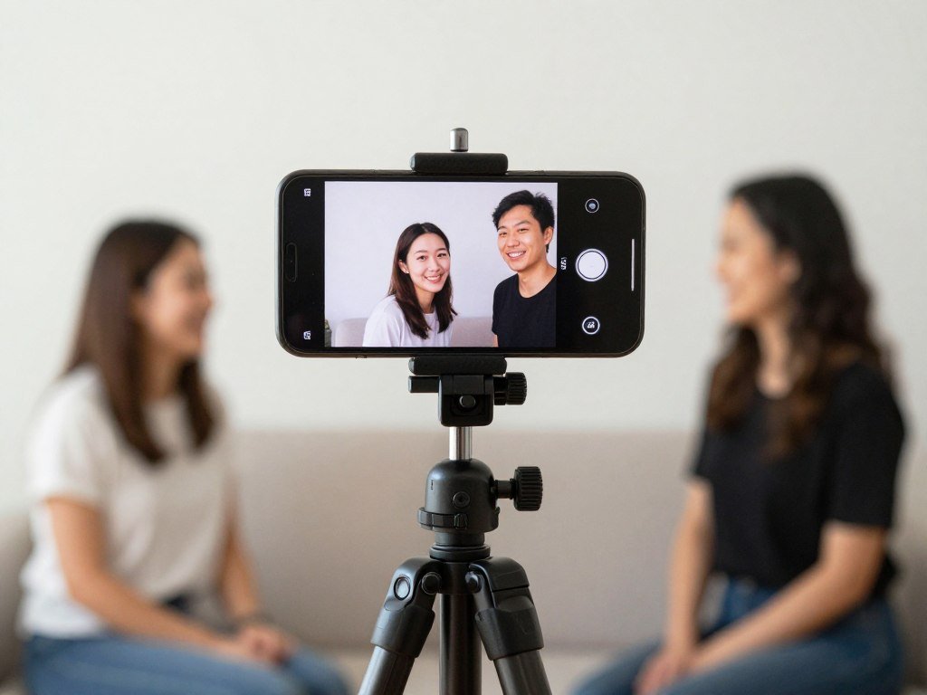 smartphone anniversary photography setup