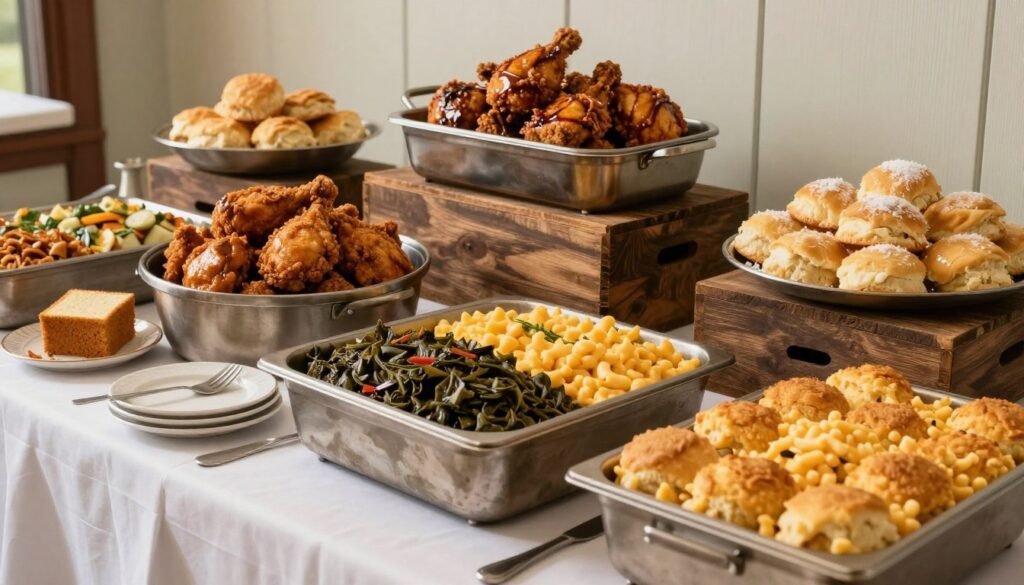 southern wedding food spread
