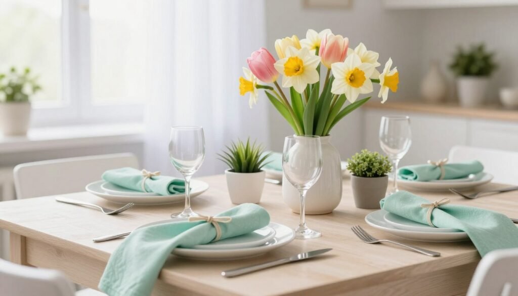 spring table setting ideas with fresh flowers