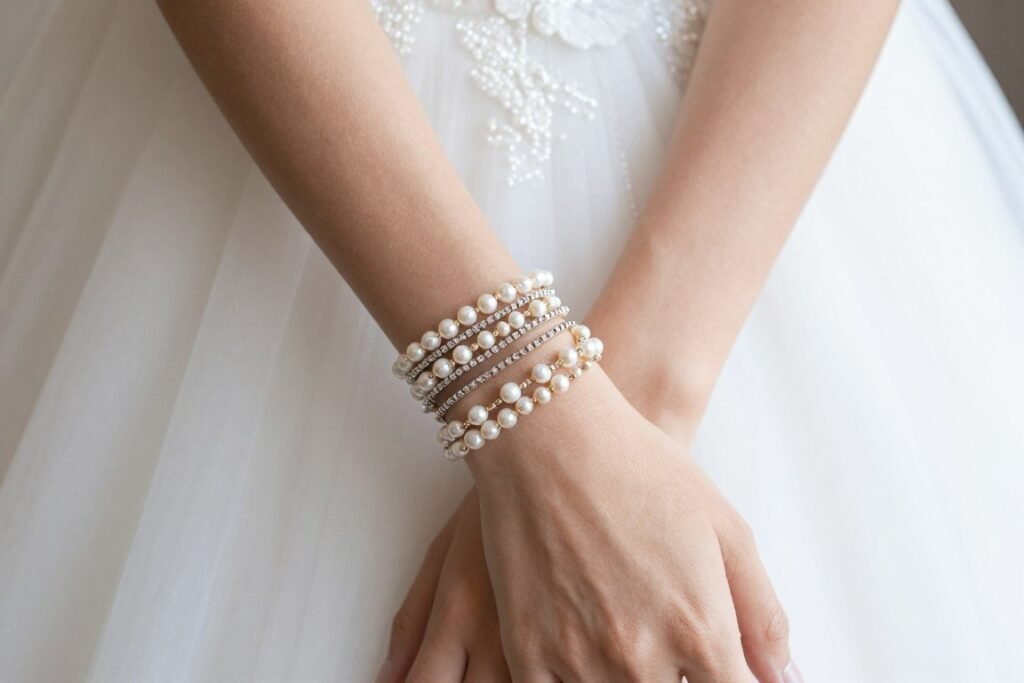 stacked bracelets wedding jewelry trend