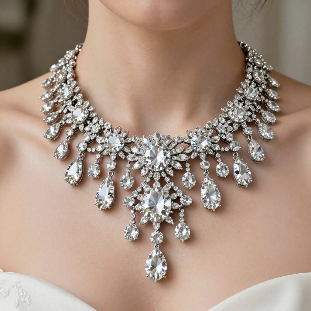 statement crystal bridal necklace